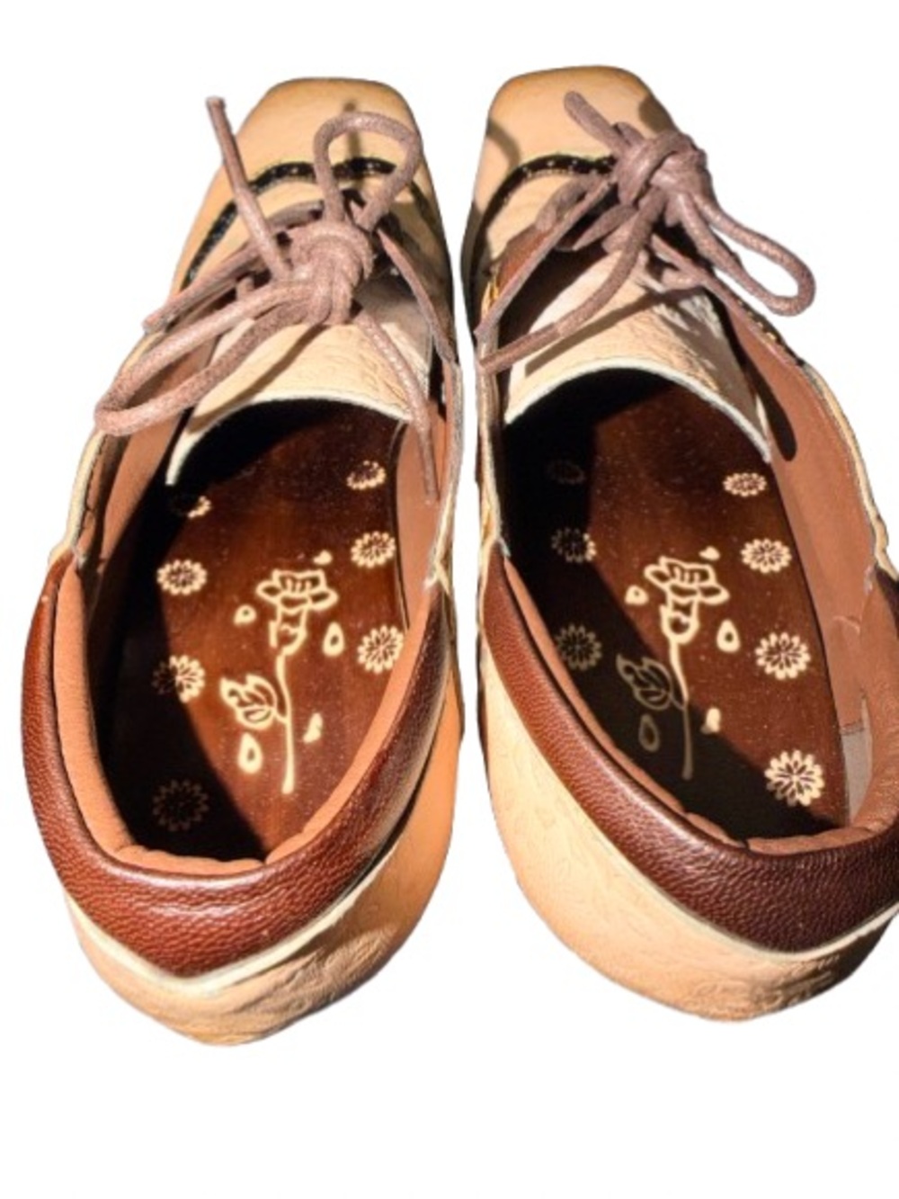 Soffia Adele Leather Brogue Oxford Heels EU 39 Beige Floral Steampunk - Picture 6 of 9